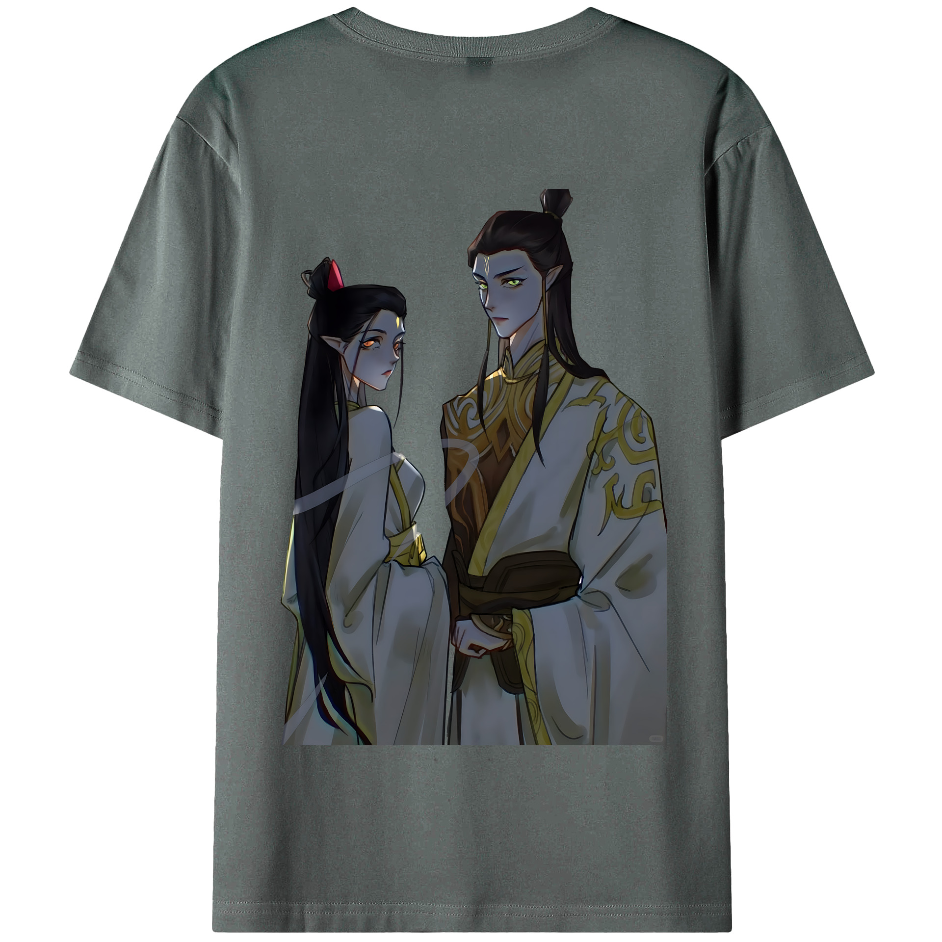 （画像用） Ne Zha 2 ナタ 魔童の大暴れ 綿100％半袖Tシャツ（背面プリント）
